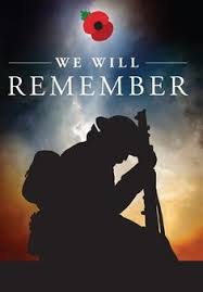 Poster of soldier with the words "We will remember
